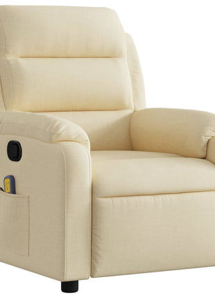 vidaXL Massage Recliner Chair Cream Fabric-1