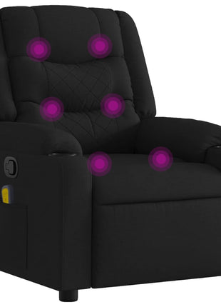 vidaXL Massage Recliner Chair Black Fabric-2