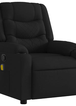 vidaXL Massage Recliner Chair Black Fabric-3