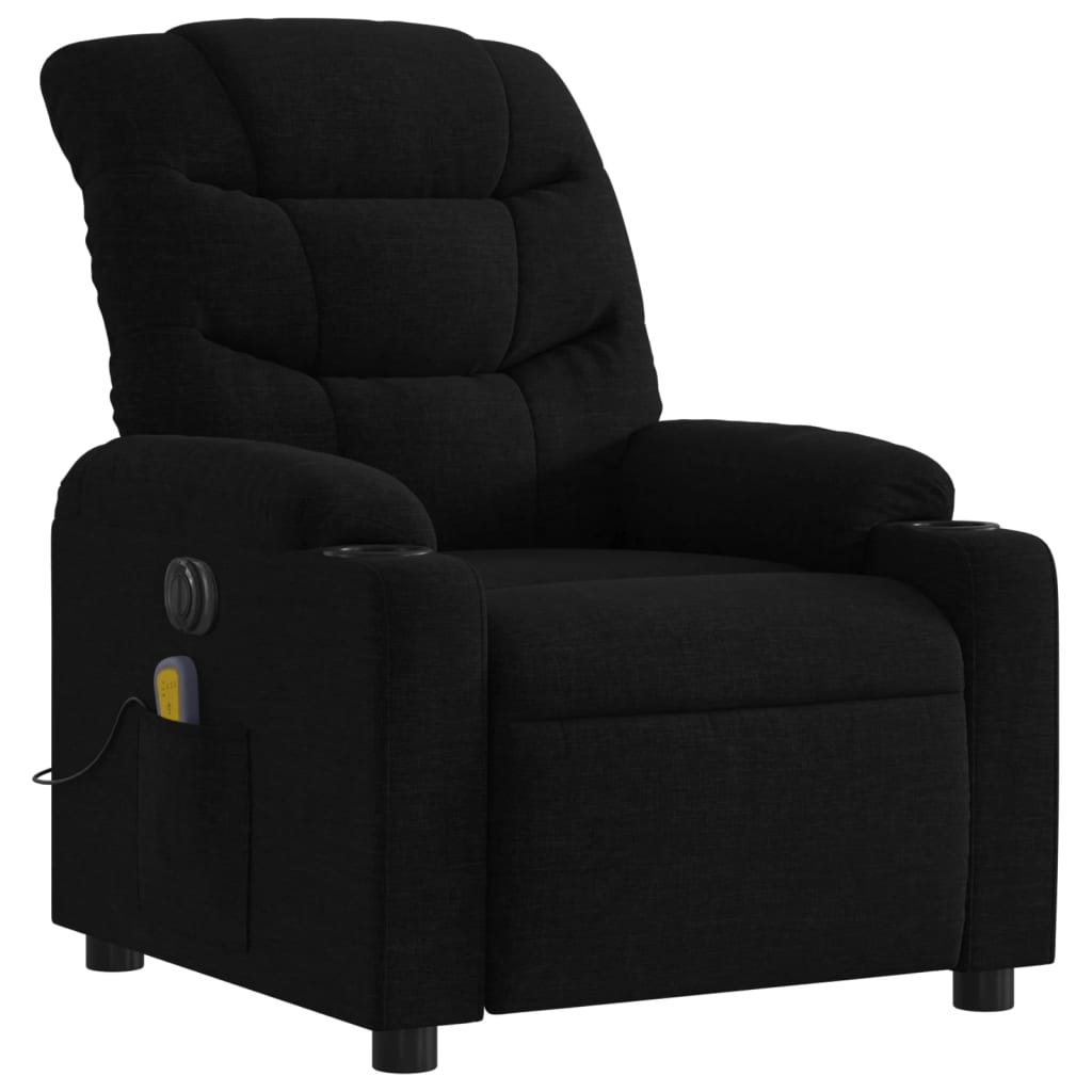 Black recliner chair on a white background