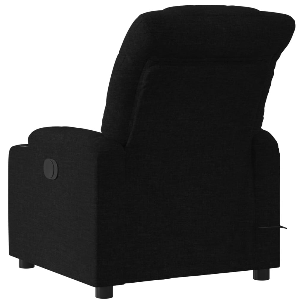 Black recliner chair on a white background