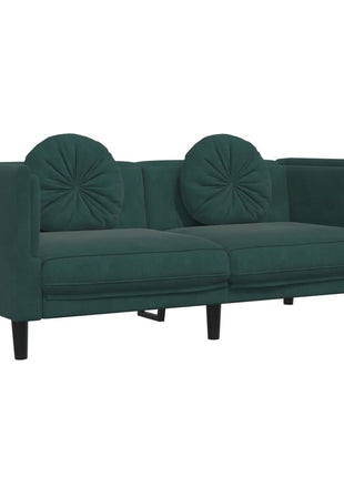 vidaXL 3 Piece Sofa Set with Pillows Dark Green Velvet-3