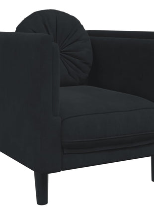 vidaXL 3 Piece Sofa Set with Pillows Black Velvet-2