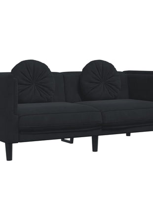 vidaXL 3 Piece Sofa Set with Pillows Black Velvet-3