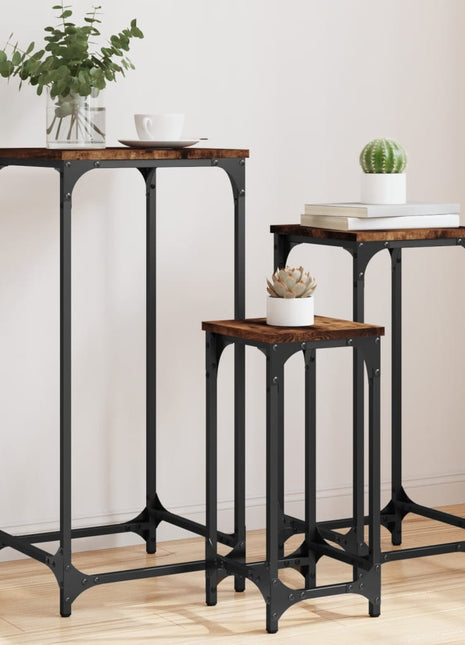 vidaXL Nesting Side Tables End Table Living Room Set of 3 Engineered Wood-1