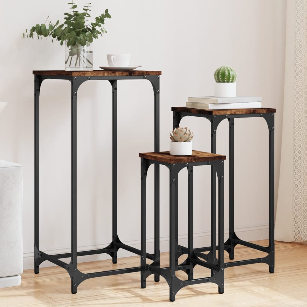 vidaXL Nesting Side Tables End Table Living Room Set of 3 Engineered Wood-1
