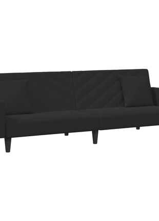 vidaXL 2 Piece Sofa Set with Pillows Black Velvet-3