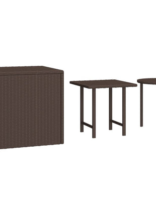 vidaXL Patio Side Tables 3 pcs Brown Poly Rattan-1