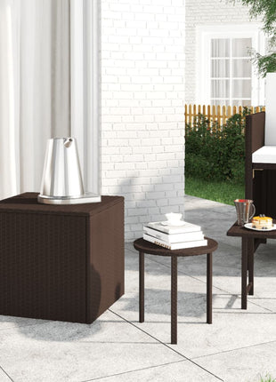 vidaXL Patio Side Tables 3 pcs Brown Poly Rattan-0