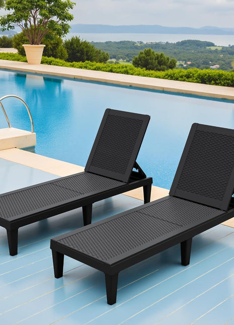 Adjustable Outdoor Chaise Lounge Chairs Set for Relaxation-0