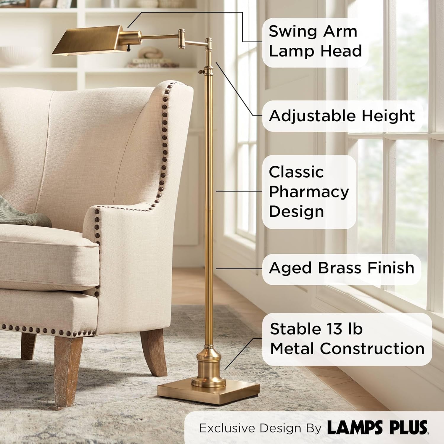  Floor Lamp Swingarm Industrial