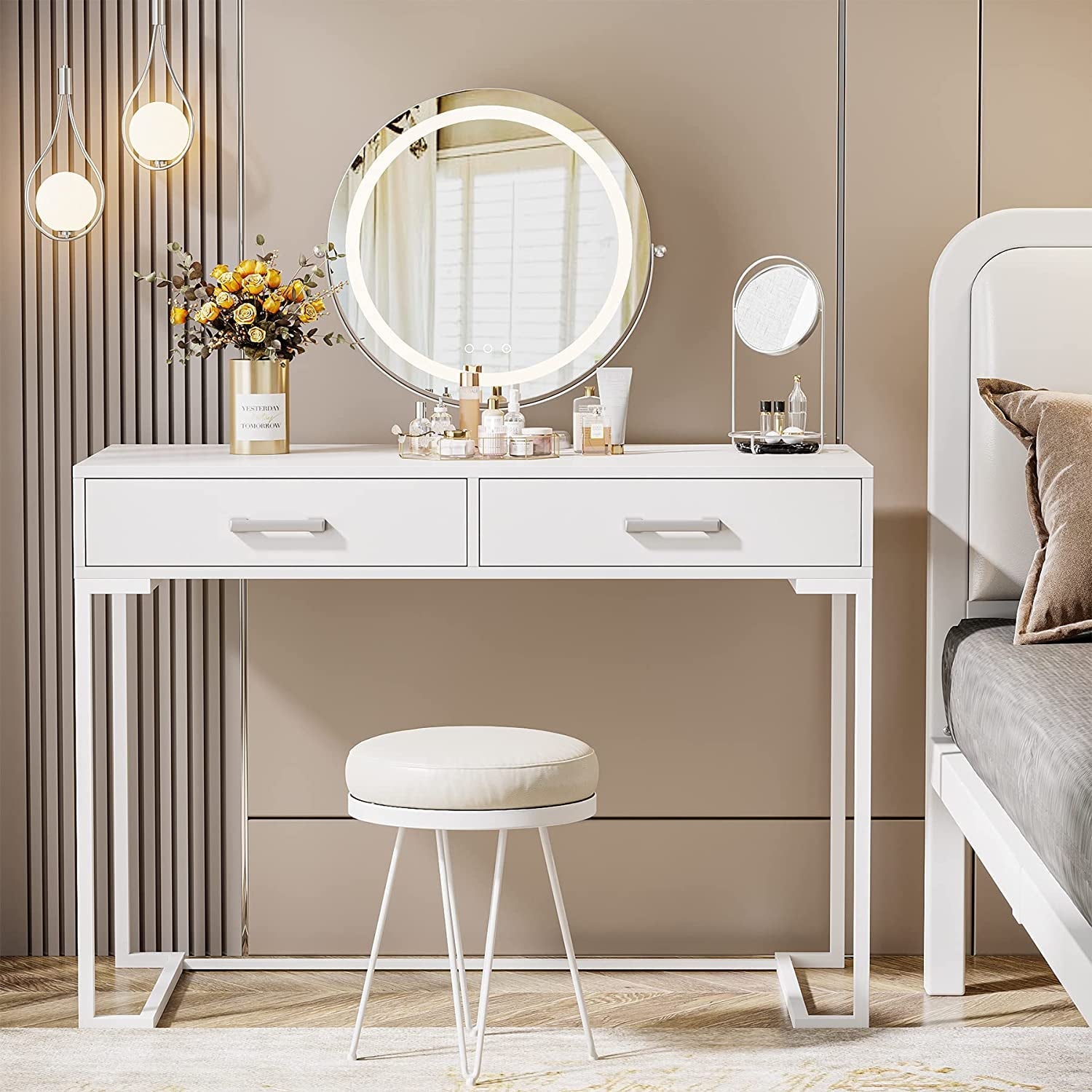 White Vanity Table Dressing Desk-1