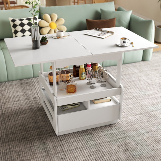 3 in 1 deformed Coffee Tables with Storage Cabinet for Living Room, Coffee Table with  for Dining Room-0