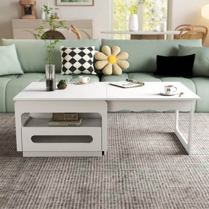 3 in 1 deformed Coffee Tables with Storage Cabinet for Living Room, Coffee Table with  for Dining Room-3