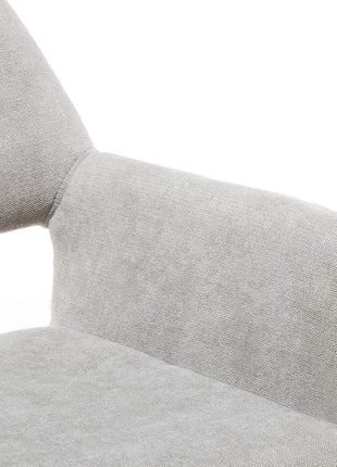 Desk Chair No Wheels Comfy Accent Chair for Living Dining Room Bedroom Vanity Chair Makeup Chair Home Office Mid Century Modern Upholstered Arm Chair Sofa Chair (Gray, 1)-4