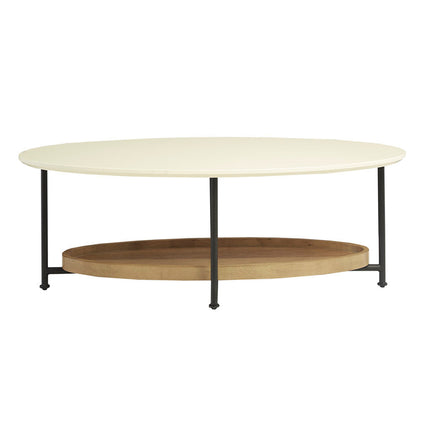 Monte Oval White/Natural Coffee Table-4