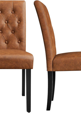 Dining Chairs High Back Dining Room Chairs Parsons Chair Kitchen Chairs Set of 2 Dining Chairs Side Chairs for Home Kitchen Living Room, Retro Brown-0