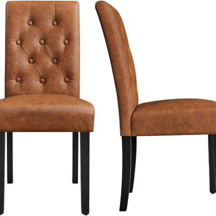 Dining Chairs High Back Dining Room Chairs Parsons Chair Kitchen Chairs Set of 2 Dining Chairs Side Chairs for Home Kitchen Living Room, Retro Brown-0