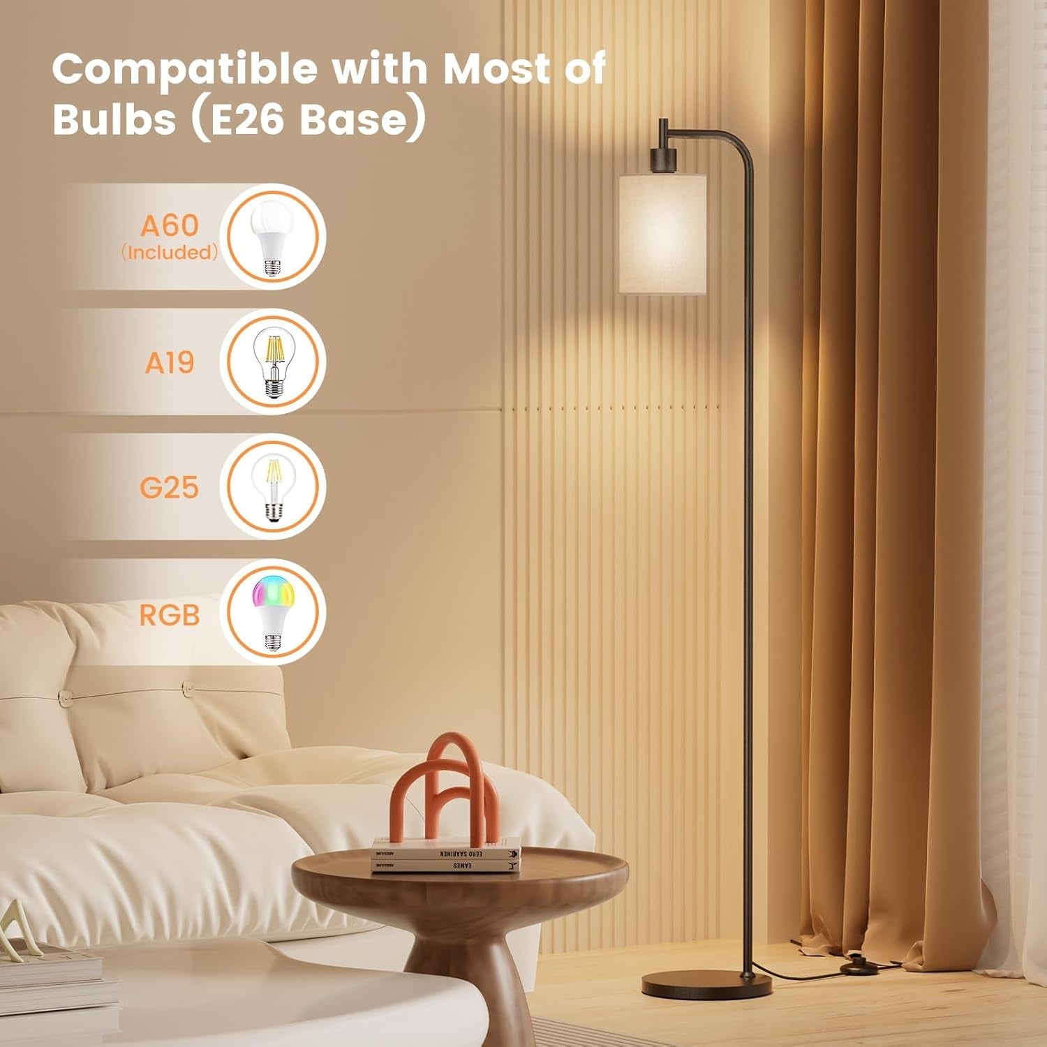 Dimmable Floor Lamp With Remote ThreeColorTemperatures