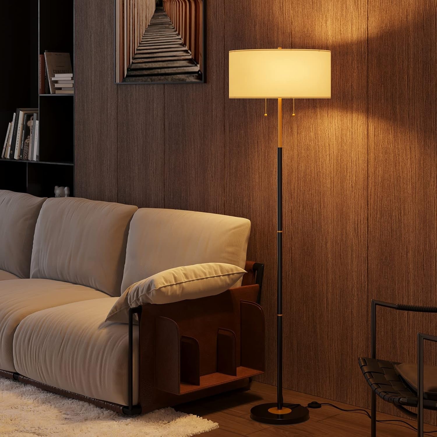 Contemporary Two Bulb Standing Floor Lamp Dimmable