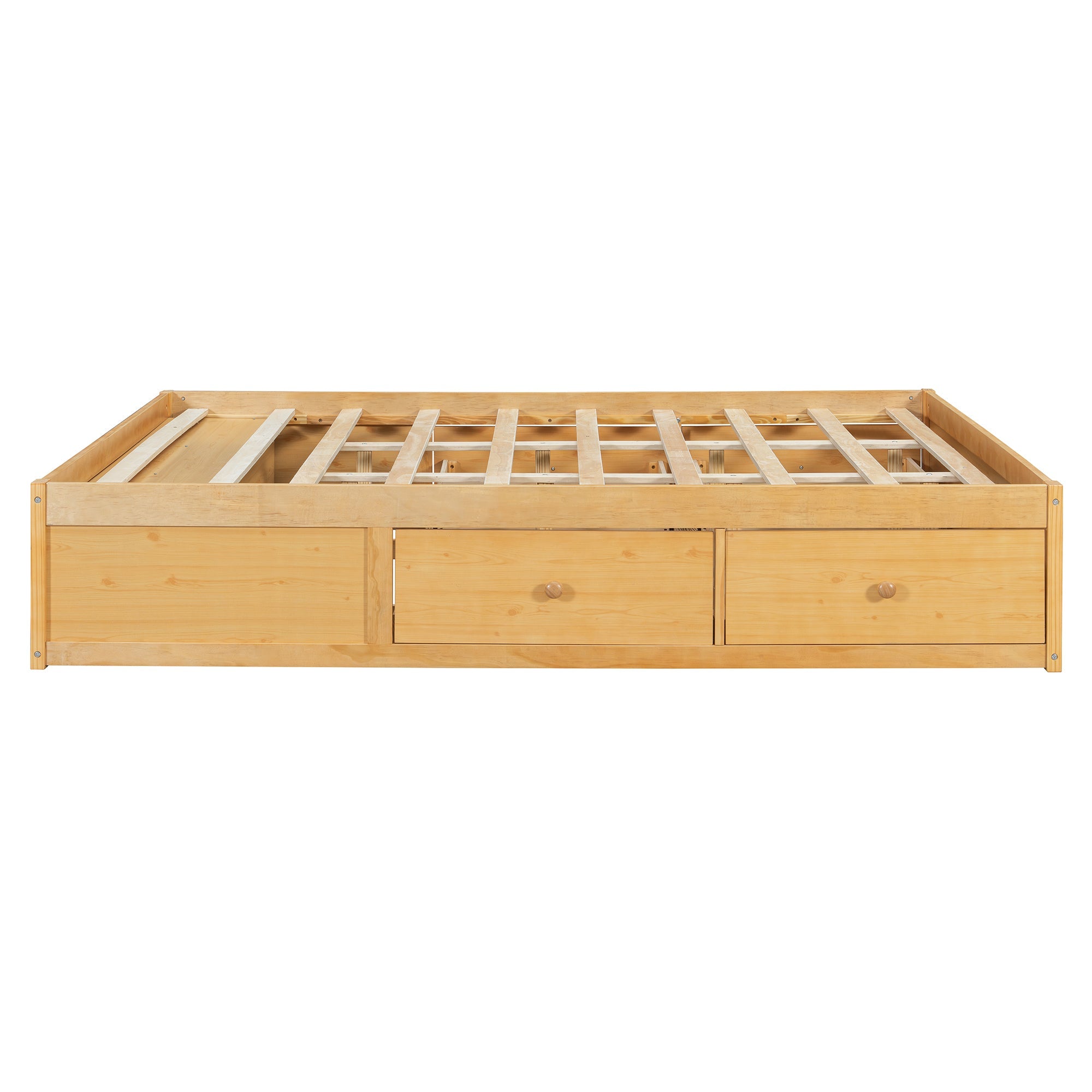 Platform Bed Frame with 4 Storage Drawers and Hydraulic Lift Footboard