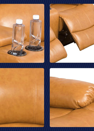 Alpine Living Room Recliner Set Include Love Seat, Sofa, 2-Piece,Ginger