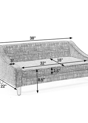 Modern Durable Elevated Dog Sofa Bed with Irregular Armrest Design, Comfortable Beige Foam Pet Sofa