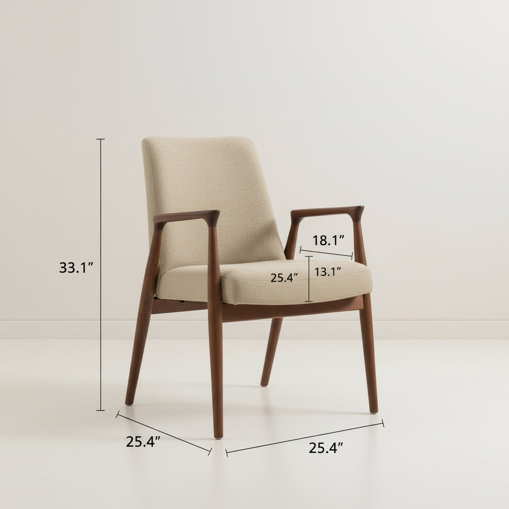 Dimensional diagram of a chair with measurements in inches