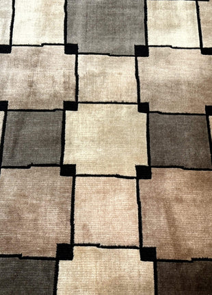 Tibetan Wool Rug 5x8, Contemporary Modern Carpet, Abstract Design, Soft Thick Pile, Pair B-3