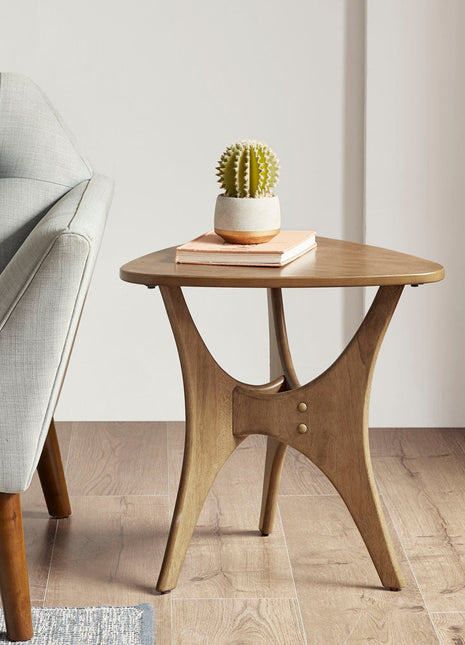 Triangle Wood Side Table-1