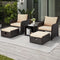 Five Piece All Weather Wicker Patio Furniture Set-0