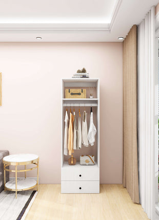 Modular Wooden Closet Organizer System,Clothes Organizer, Closet System with 1 Closet Shelves, Closet Organizer System with 2 Closet Drawers for Clothes Storage, Walk in Closet Organizers and Storage, Closet(24"W x 16"D x 71"H)