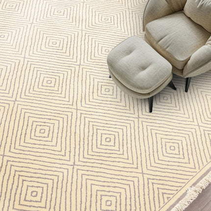 8' x 10' Hand Knotted 100% Wool Traditional Oriental Area Rug Ivory