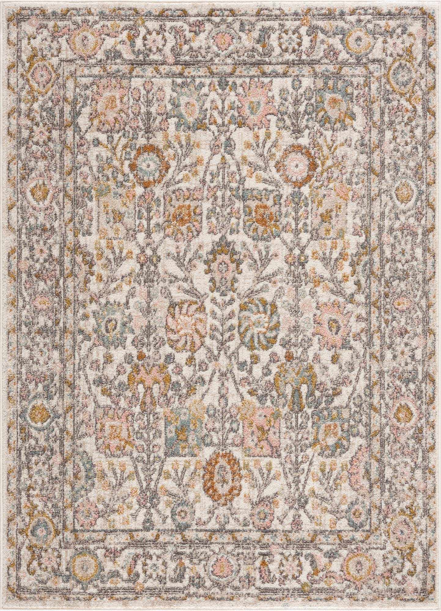 Decorative rug with intricate pattern on a plain background