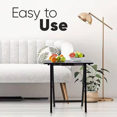 Modern living room with a small table, lamp, and fruit bowl, featuring text 'Easy to Use'.