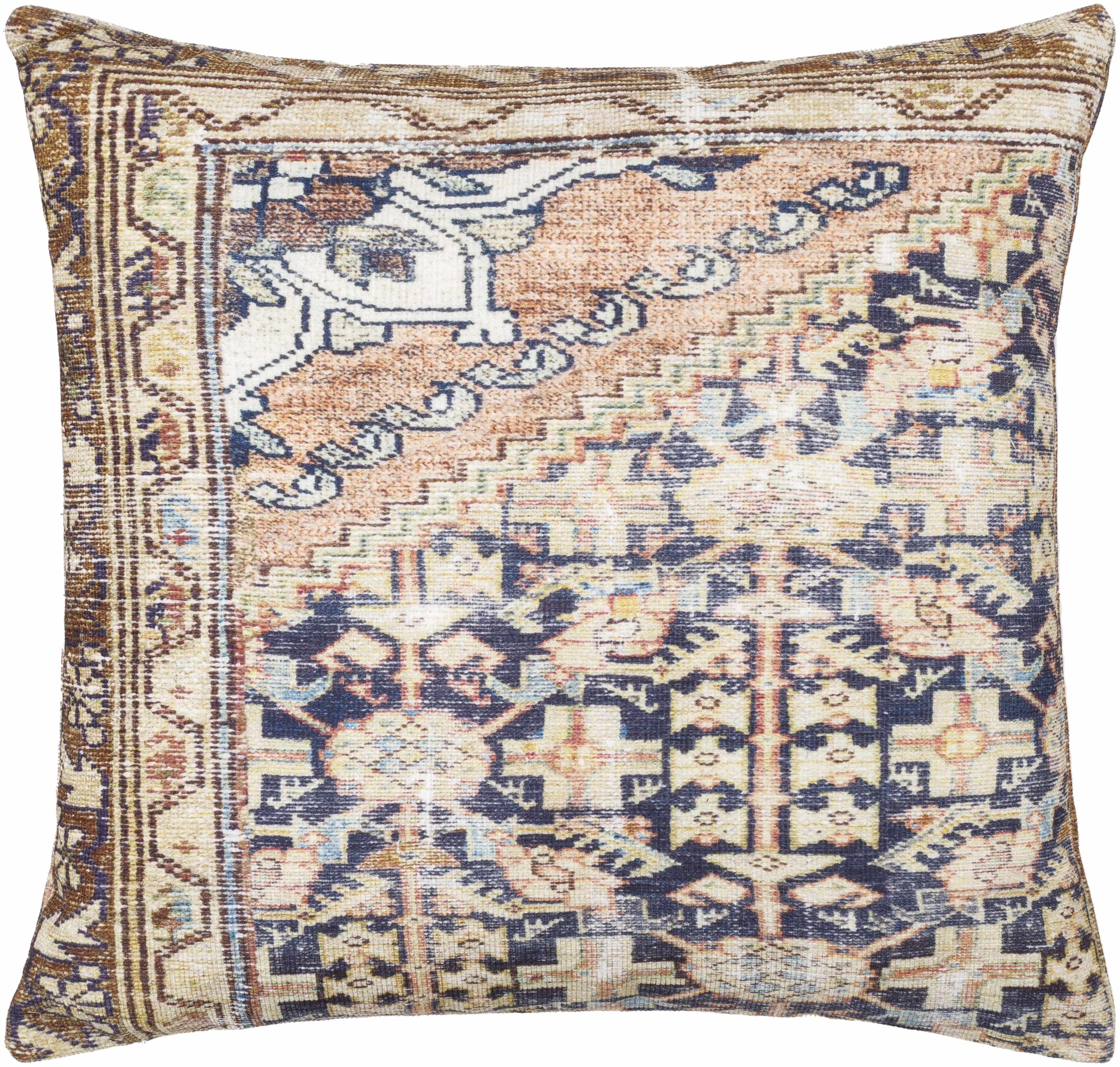 Decorative pillow with intricate pattern on a white background