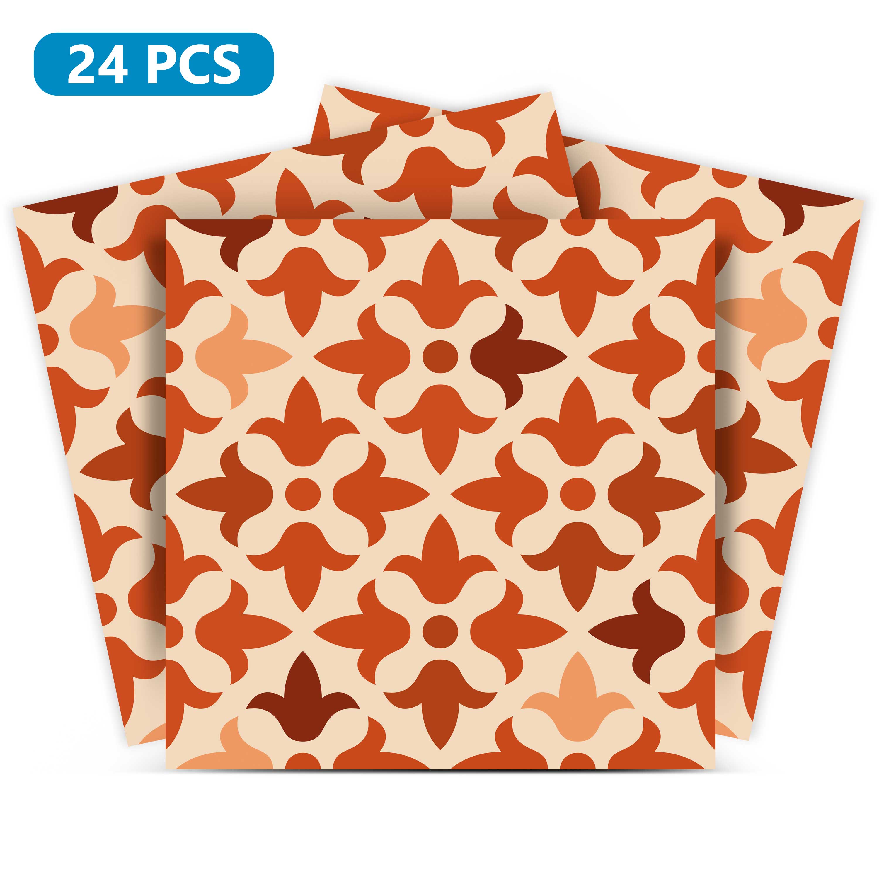Four patterned paper bags with a floral design on a white background, labeled '24 PCS'.