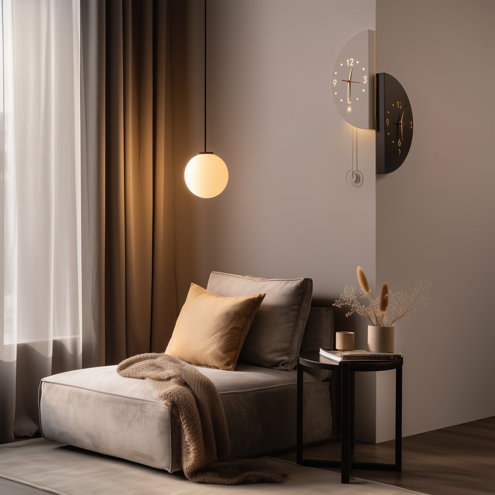 Dual Time Zone Corner Clock-1