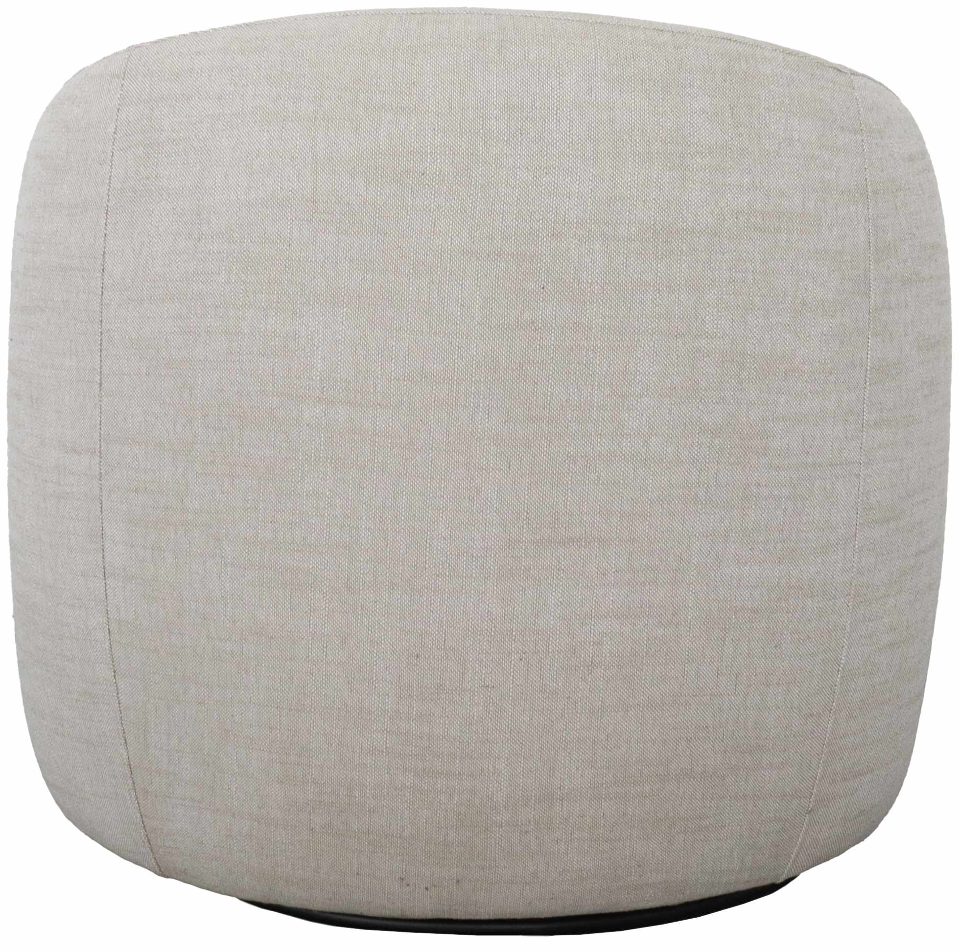 Gray fabric ottoman on a white background