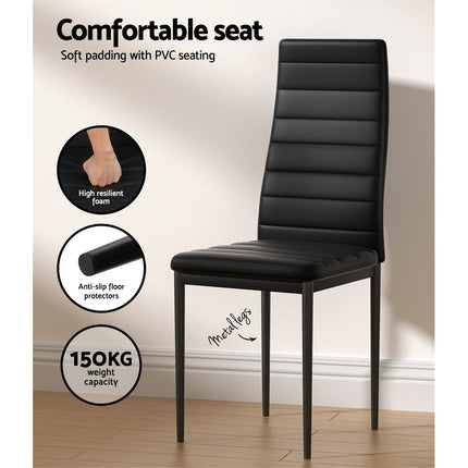 Black chair with features highlighted on a plain background