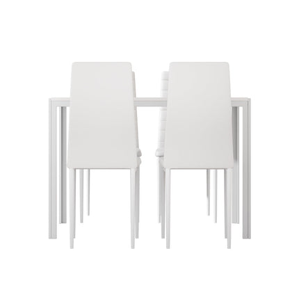 Two white chairs on a white background