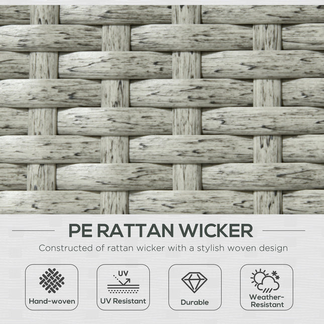5 Piece PE Rattan Sun Lounger Set with Adjustable Recliners Beige-3