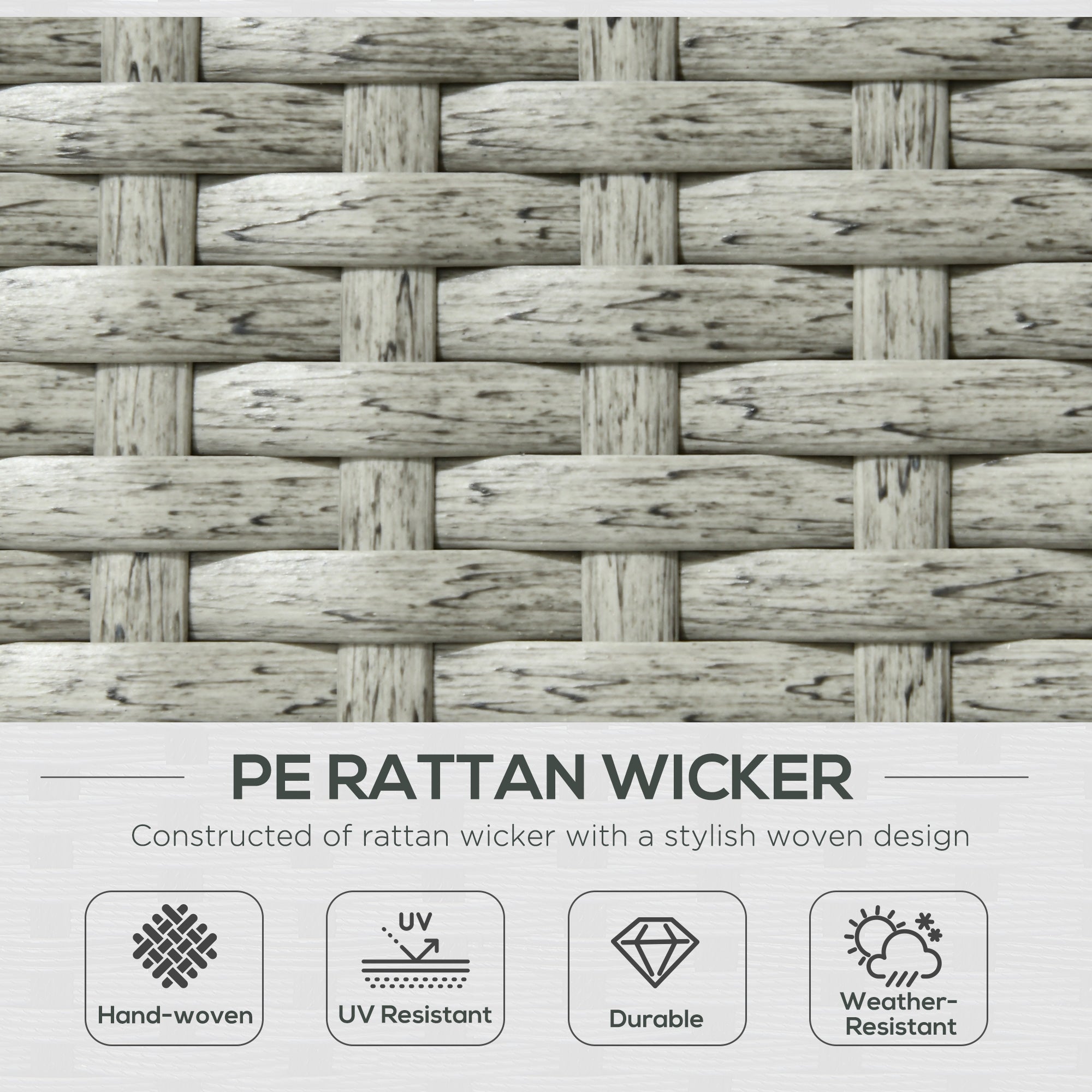 5 Piece PE Rattan Sun Lounger Set with Adjustable Recliners Beige-3