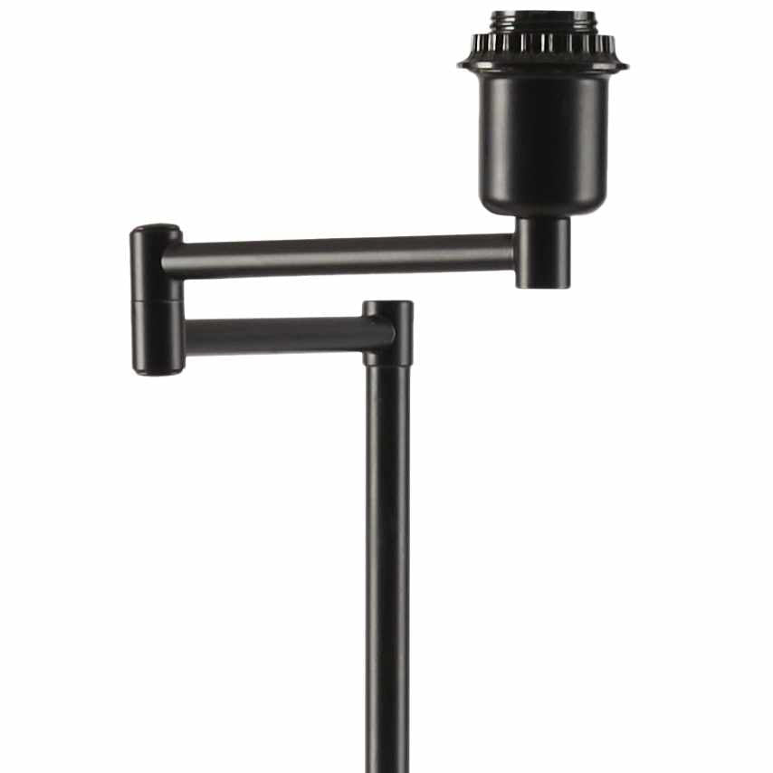 Black adjustable stand with a camera on a white background