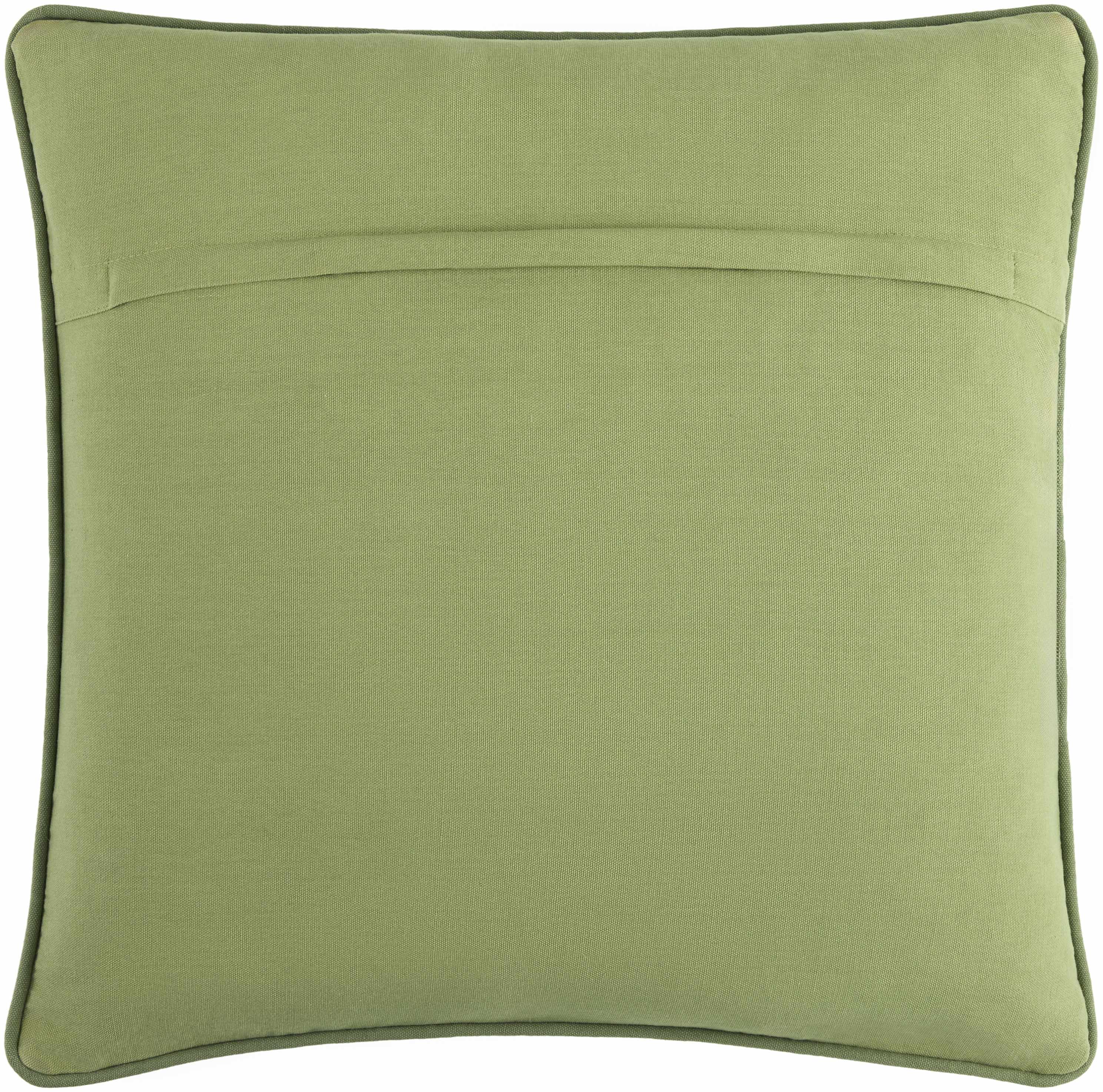Green pillow on a white background