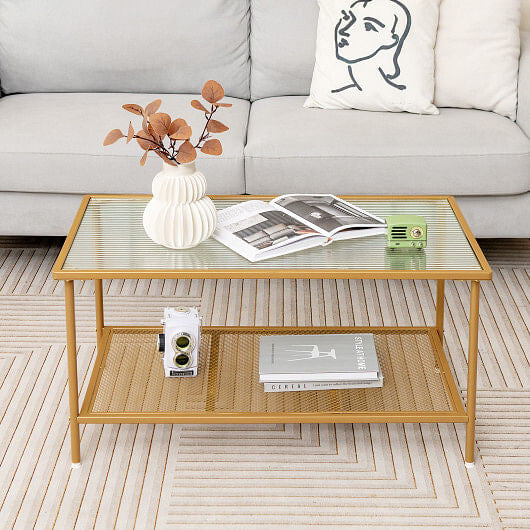 Tier Coffee Table with Shelf 