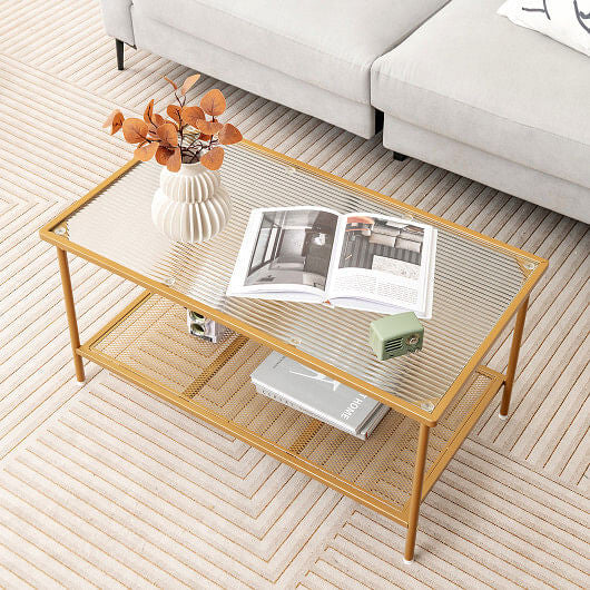 Tier Coffee Table with Shelf 