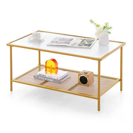 Tier Coffee Table with Shelf 
