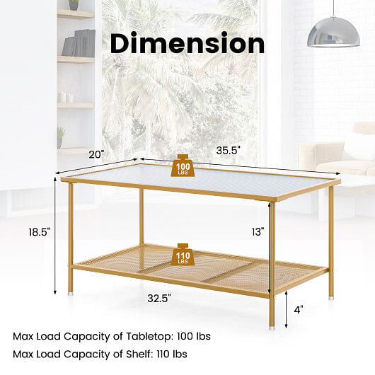 Tier Coffee Table with Shelf 
