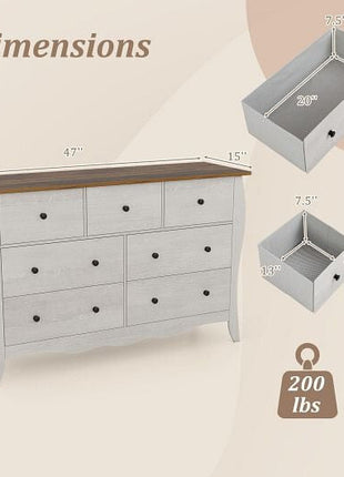 Closet Storage Organizer with 7 Folding Fabric Drawers-Gray